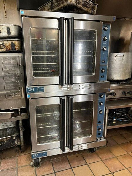Stacked convection ovens after exterior cleaning