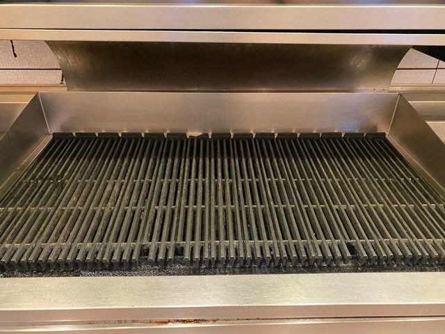 Clean grill grates and stainless steel surround